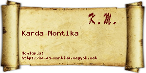 Karda Montika névjegykártya